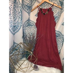 🔆 NWOT Francesca’s Red Suede Dress Size Small